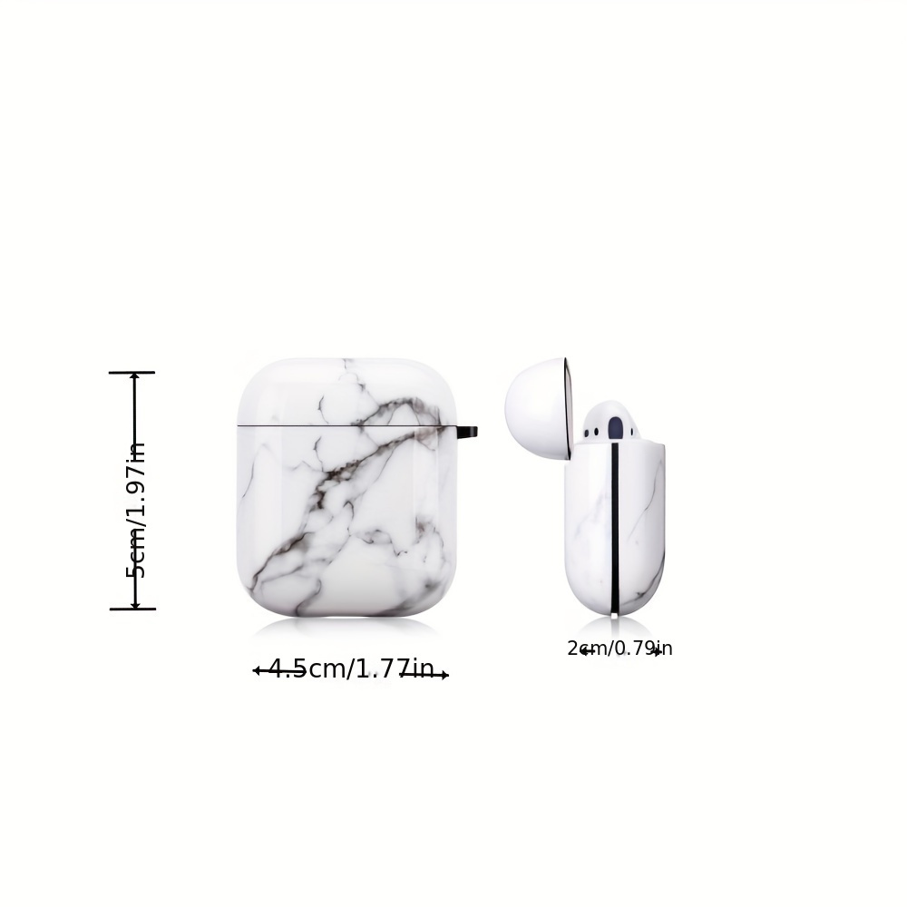 protective headphone case with carabiner clip and marble cracked texture design soft for 1 2 details 1