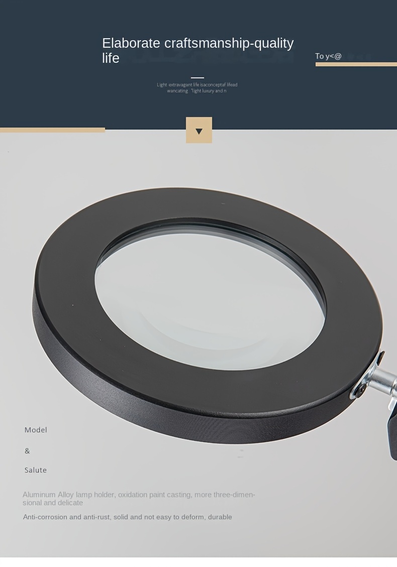 1pc 5x magnifying led desk lamp with clamp modern metal table light 3 color 10 levels usb powered for reading crafting workbench details 8