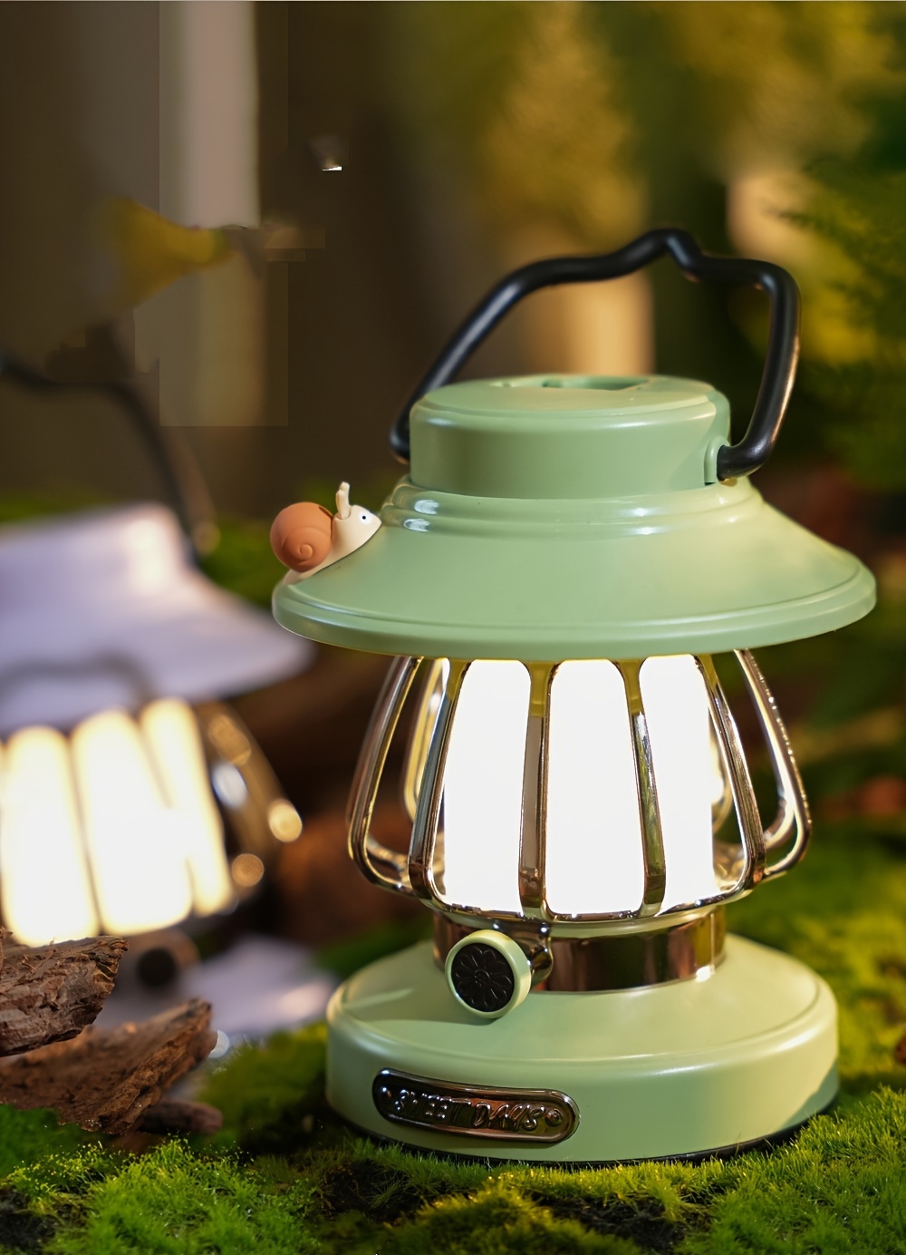 1pc usb charging cartoon snail retro portable hanging camping night lamp outdoor picnic camping light decoration light for camping landscape wedding halloween christmas night hiking lighting details 0