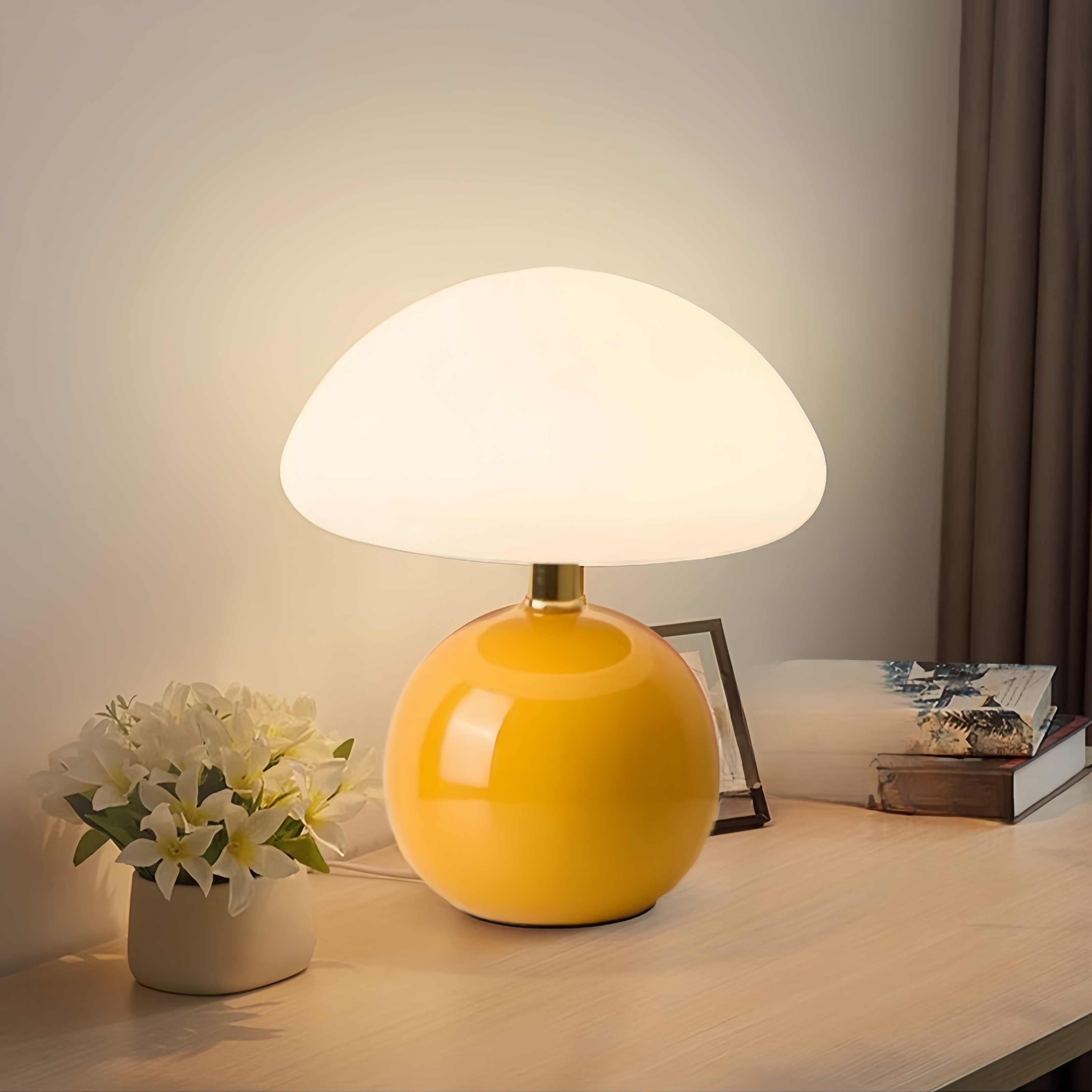 a ceramic plastic usb creative mushroom nightlight light decorative light room bedroom living room a of room types used to send birthday christmas gifts details 3