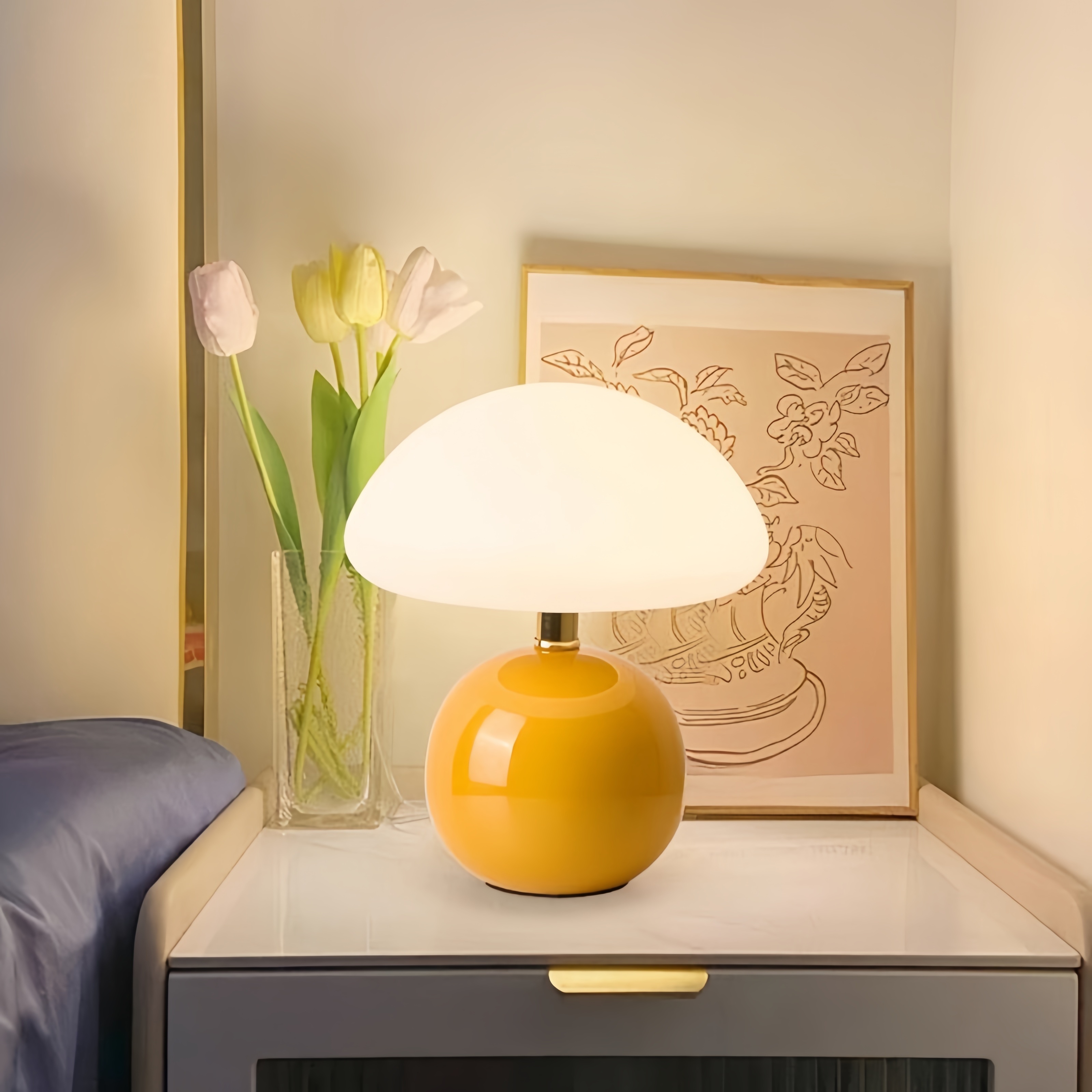 a ceramic plastic usb creative mushroom nightlight light decorative light room bedroom living room a of room types used to send birthday christmas gifts details 5