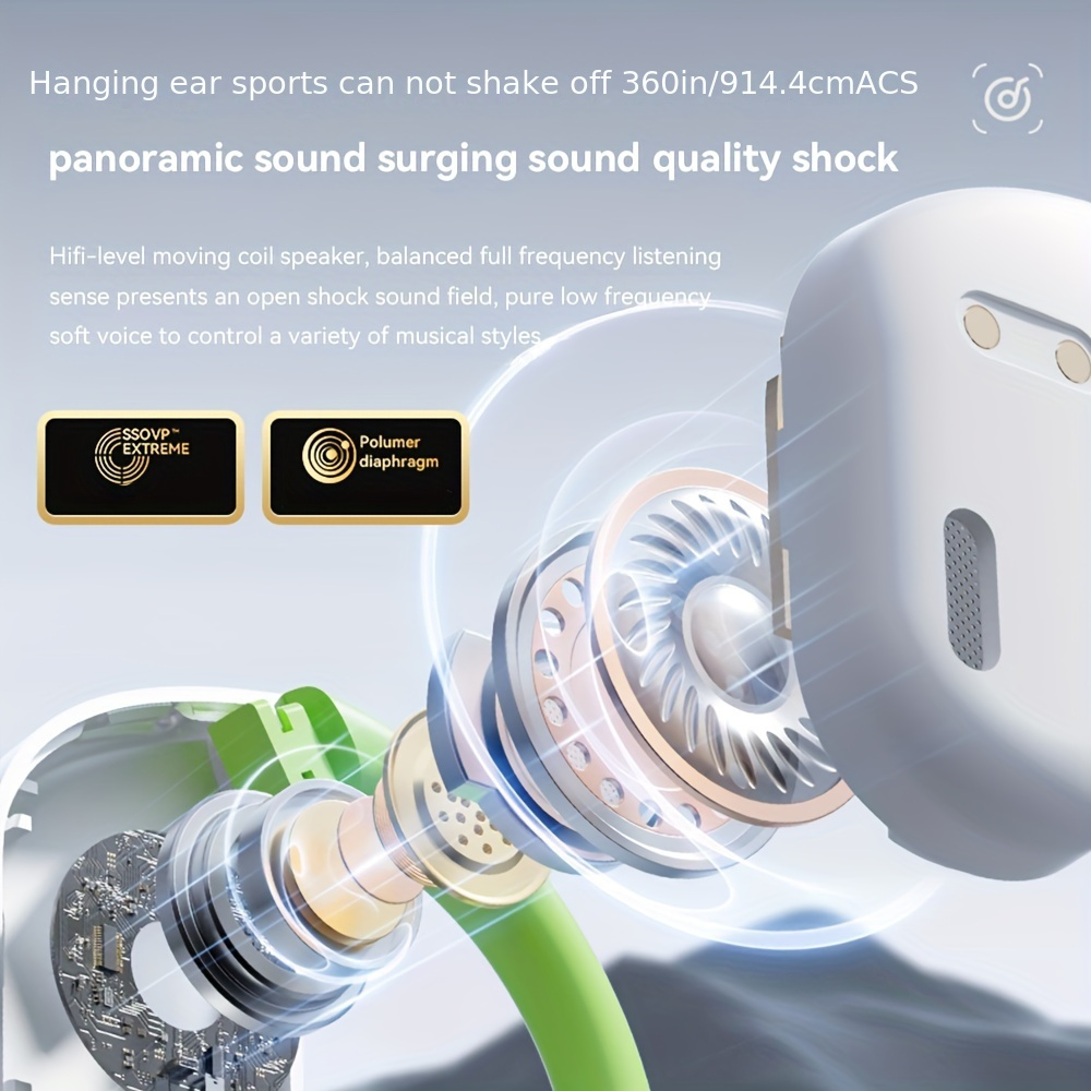 wireless music earbuds long bass sound running and fitness details 6