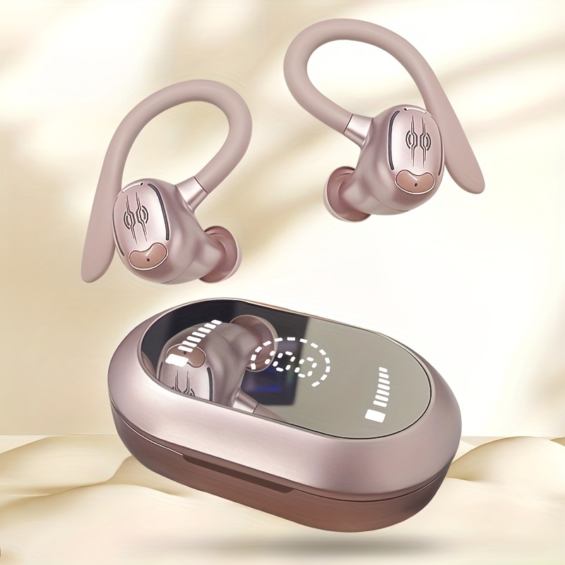 outdoor sports wireless earphones with dual battery display with ear hook and built in microphone clear calls suitable for sports and fitness details 5