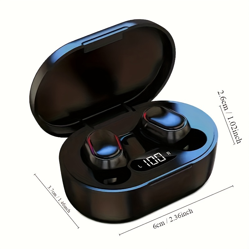 wireless earbuds with led 150mah usb rechargeable battery in ear headphones with noise cancelling mic hifi non for gaming sports fitness details 1