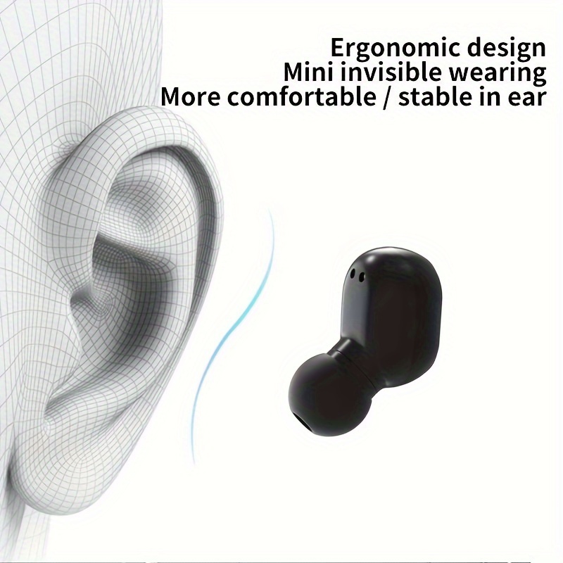 wireless earbuds with led 150mah usb rechargeable battery in ear headphones with noise cancelling mic hifi non for gaming sports fitness details 6