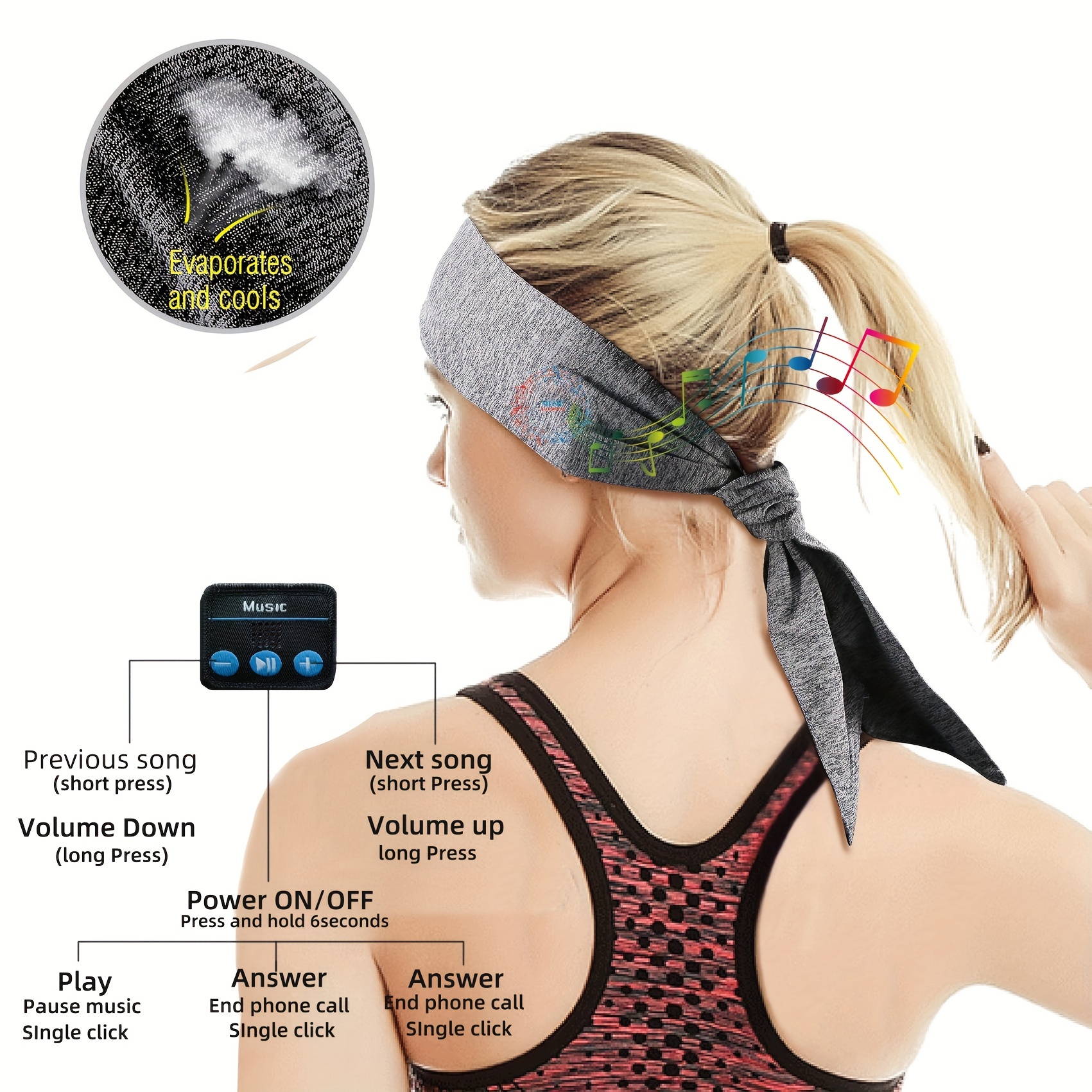 new eye mask bt wireless music headband for men and women suitable for running exercising sleeping meditation exercising traveling and plane litghting details 2