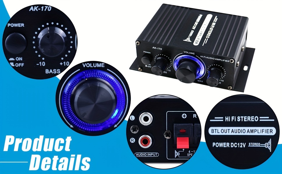 200w stereo amplifier 2 channel 12 supply ideal for home theater car audio more details 1