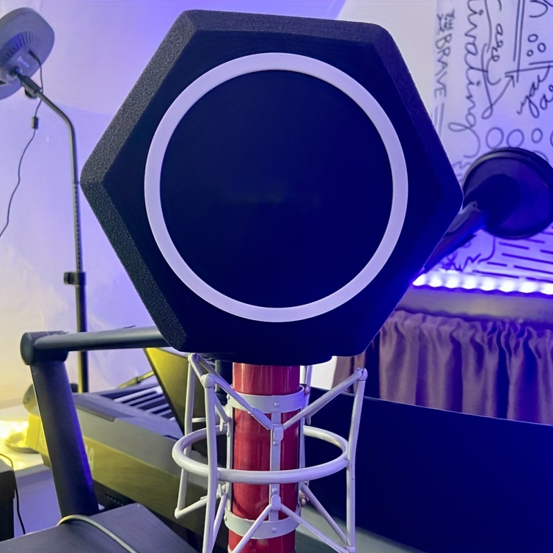 Premium Microphone Isolation Shield with Dual-Layer Filter - XLR Connector, Carbon Fiber, Reduces Reflection & Noise for Perfect Recording Studio Sound details 2