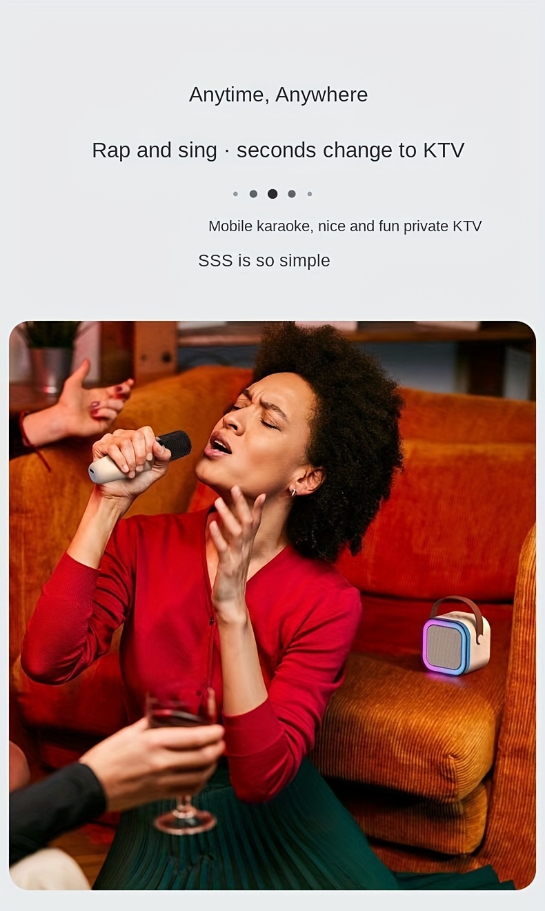 Wireless Microphone, KTV Sound System, Mini Handheld Microphone, Singing And Song Ordering All-in-one Machine, Home KTV Wireless Speaker Set details 1