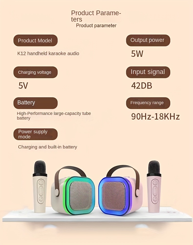 Wireless Microphone, KTV Sound System, Mini Handheld Microphone, Singing And Song Ordering All-in-one Machine, Home KTV Wireless Speaker Set details 2