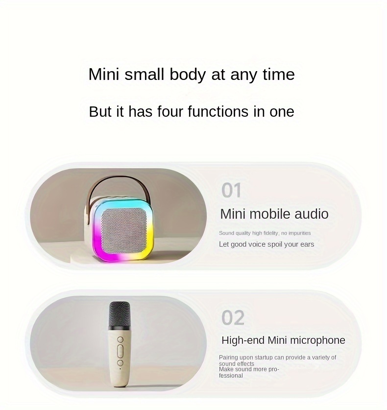 Wireless Microphone, KTV Sound System, Mini Handheld Microphone, Singing And Song Ordering All-in-one Machine, Home KTV Wireless Speaker Set details 3