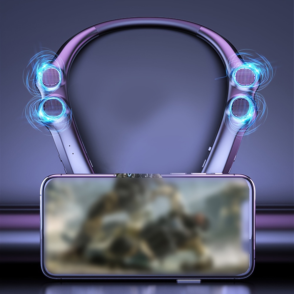 Neck Mount 4 Speakers, Portable Wireless Neck Speaker, Outdoor, Sports Cycling Mini Subwoofer Sound details 7