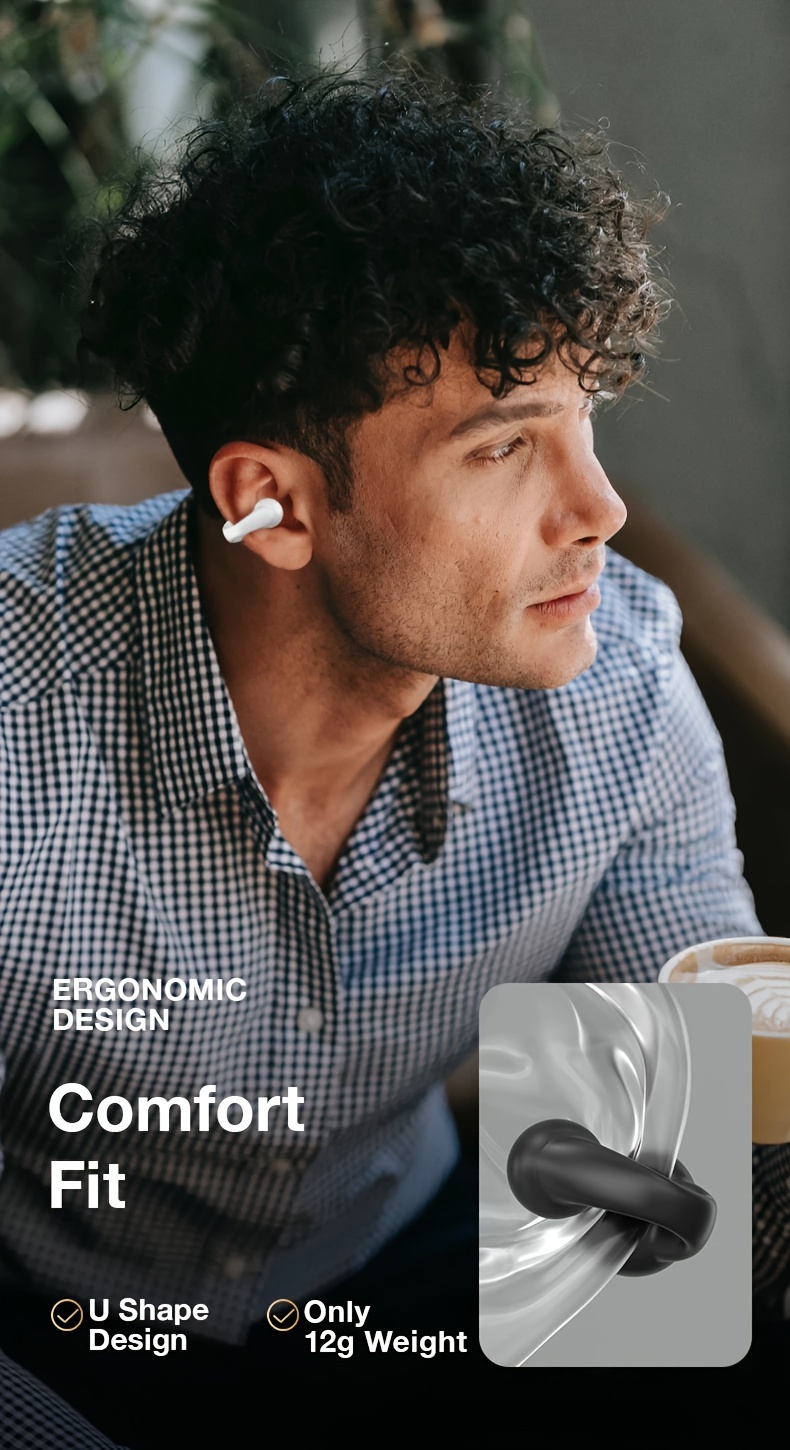 j01 wireless earbuds open ear clip headphones new mini open ear earbuds wireless earphones wireless headset sport running earring earphone details 3