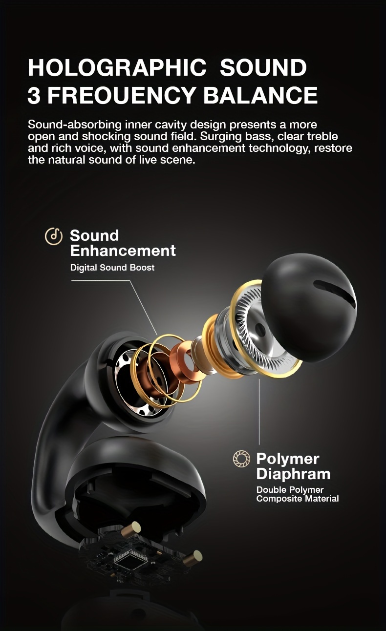 j01 wireless earbuds open ear clip headphones new mini open ear earbuds wireless earphones wireless headset sport running earring earphone details 4