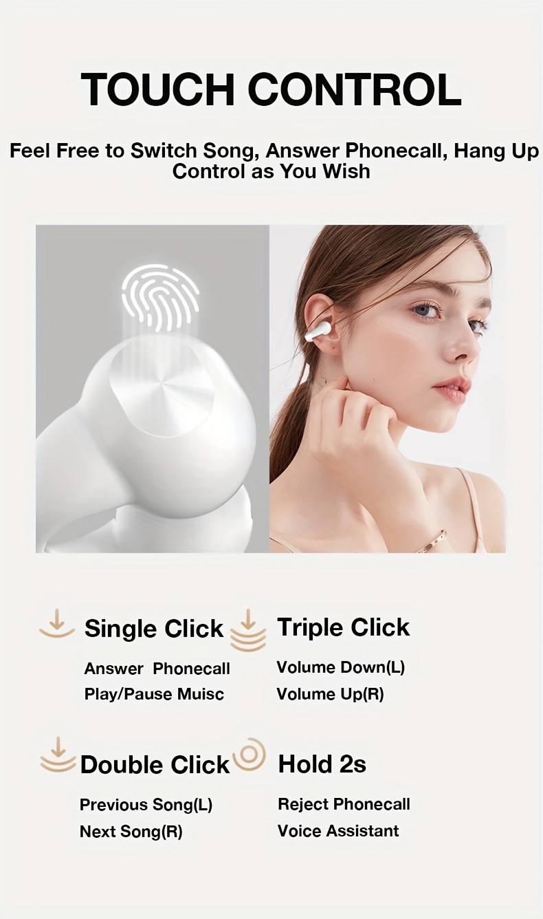 j01 wireless earbuds open ear clip headphones new mini open ear earbuds wireless earphones wireless headset sport running earring earphone details 12