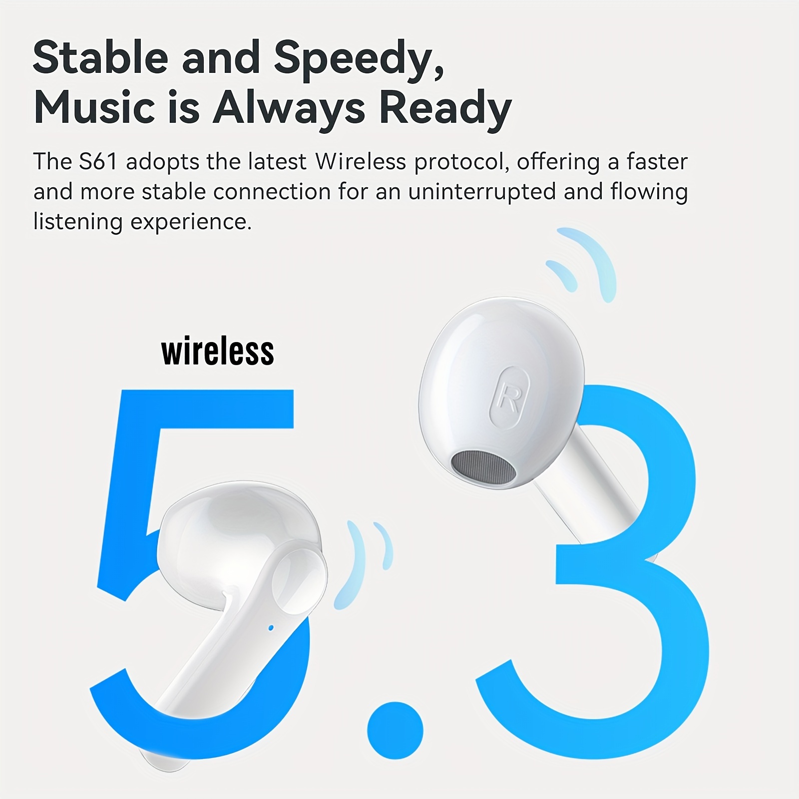 wireless earbuds headphones 40h stereo ear buds display cordless in ear earphones with microphone for ios sports details 2