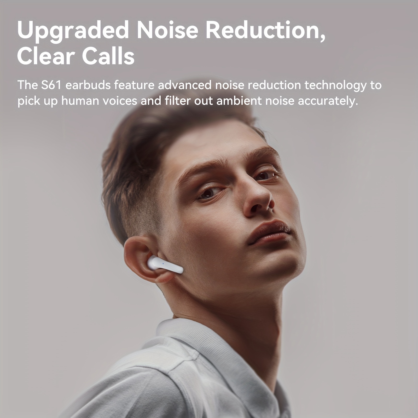 wireless earbuds headphones 40h stereo ear buds display cordless in ear earphones with microphone for ios sports details 8