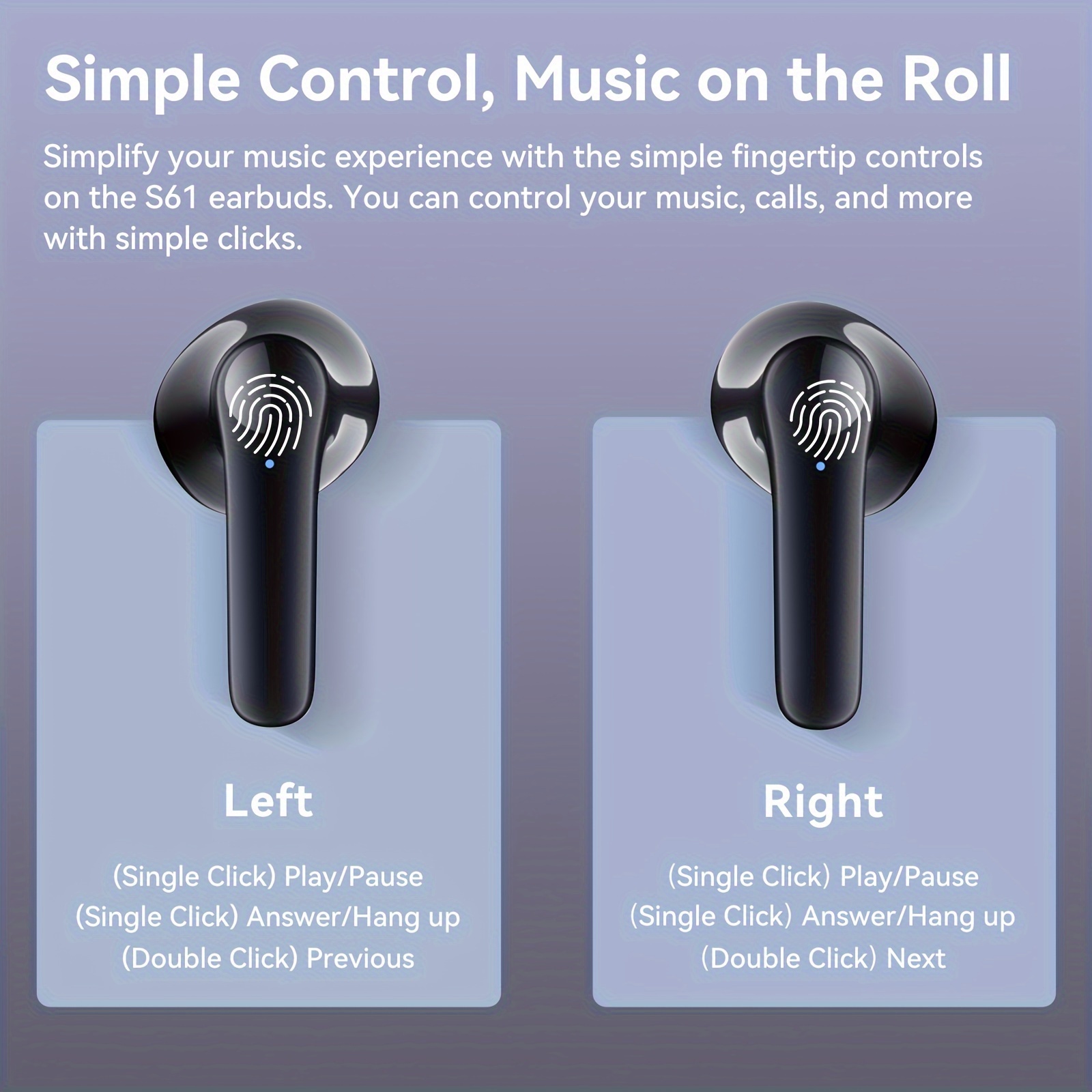 wireless earbuds headphones 40h stereo ear buds display cordless in ear earphones with microphone for ios sports details 9