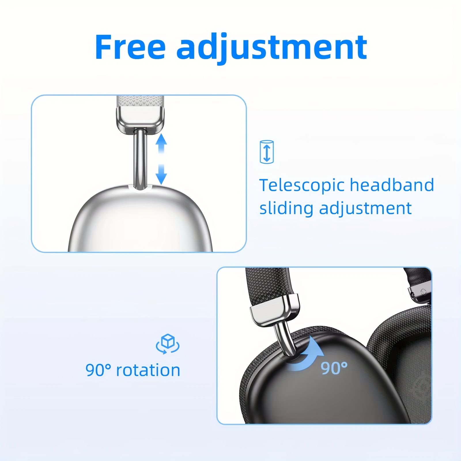 wireless headphones wireless headsets with good lightweight flat folding headphone built in mic compatible with 3 5mm 0 14 cable for travel work laptop pc cellphone gaming headset for ios wireless christmas present details 2