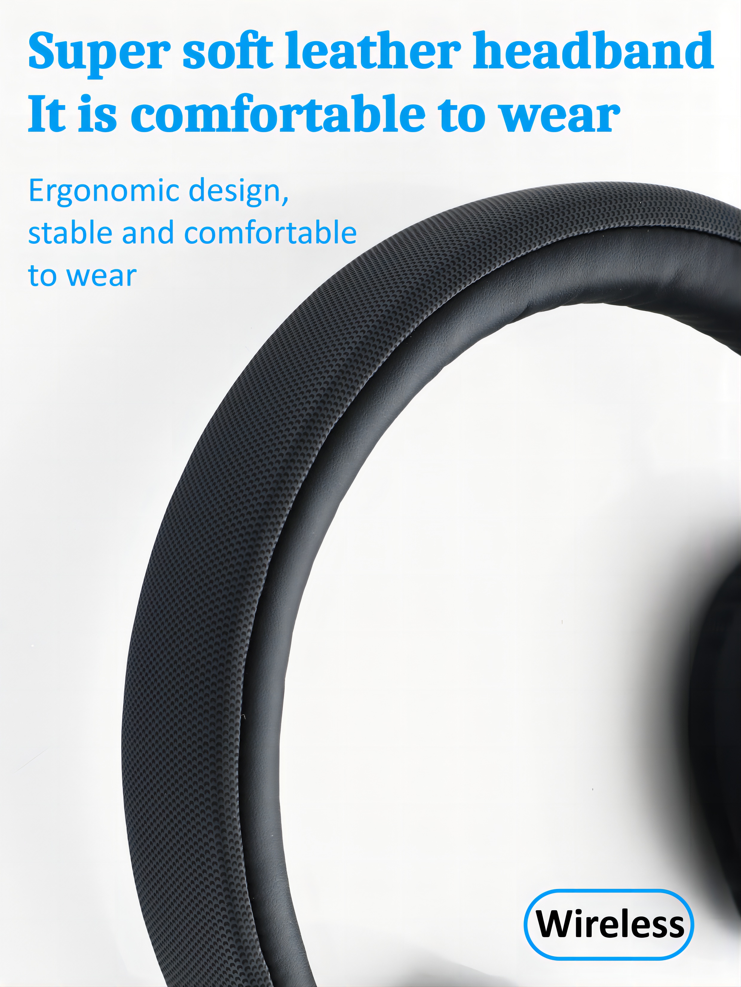 wireless headphones wireless headsets with good lightweight flat folding headphone built in mic compatible with 3 5mm 0 14 cable for travel work laptop pc cellphone gaming headset for ios wireless christmas present details 5