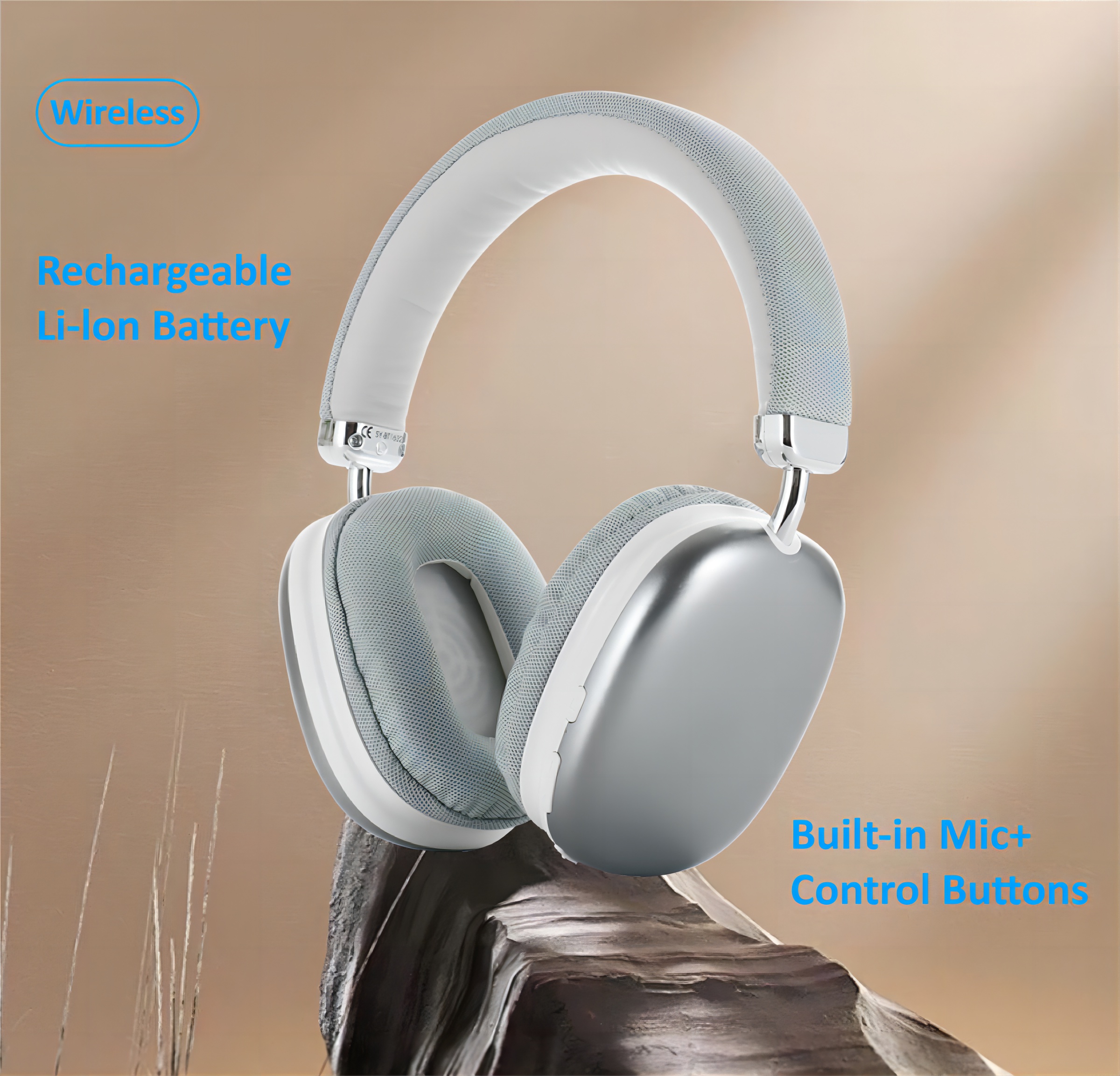 wireless headphones wireless headsets with good lightweight flat folding headphone built in mic compatible with 3 5mm 0 14 cable for travel work laptop pc cellphone gaming headset for ios wireless christmas present details 6