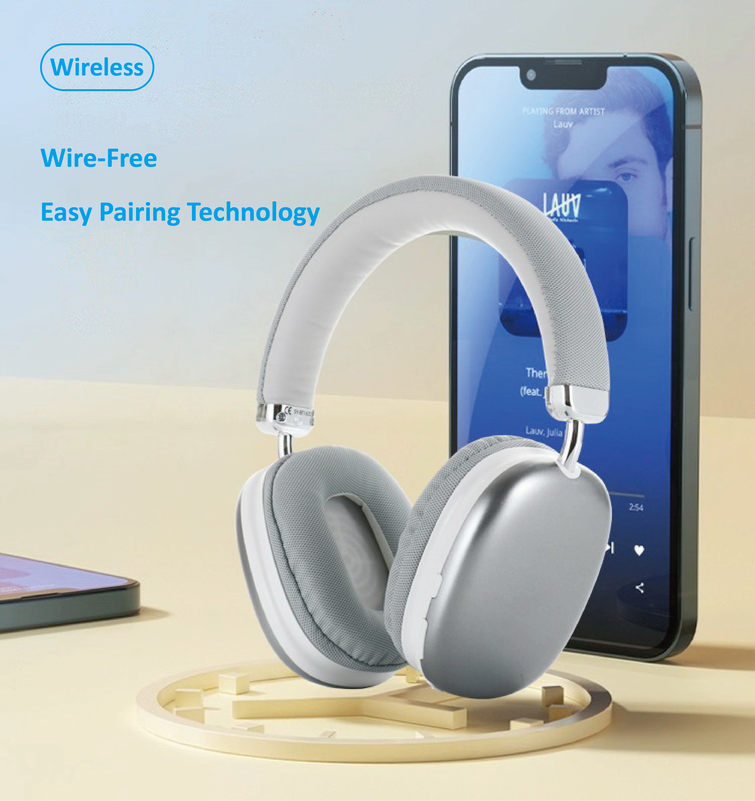wireless headphones wireless headsets with good lightweight flat folding headphone built in mic compatible with 3 5mm 0 14 cable for travel work laptop pc cellphone gaming headset for ios wireless christmas present details 8