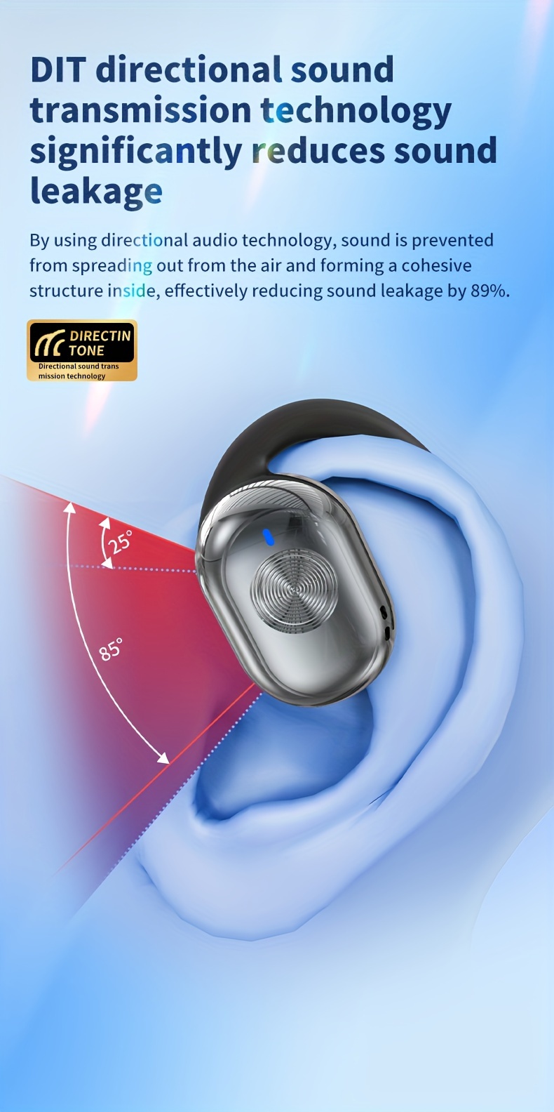 non in ear wireless earphones with extended battery for sports fitness calls details 1