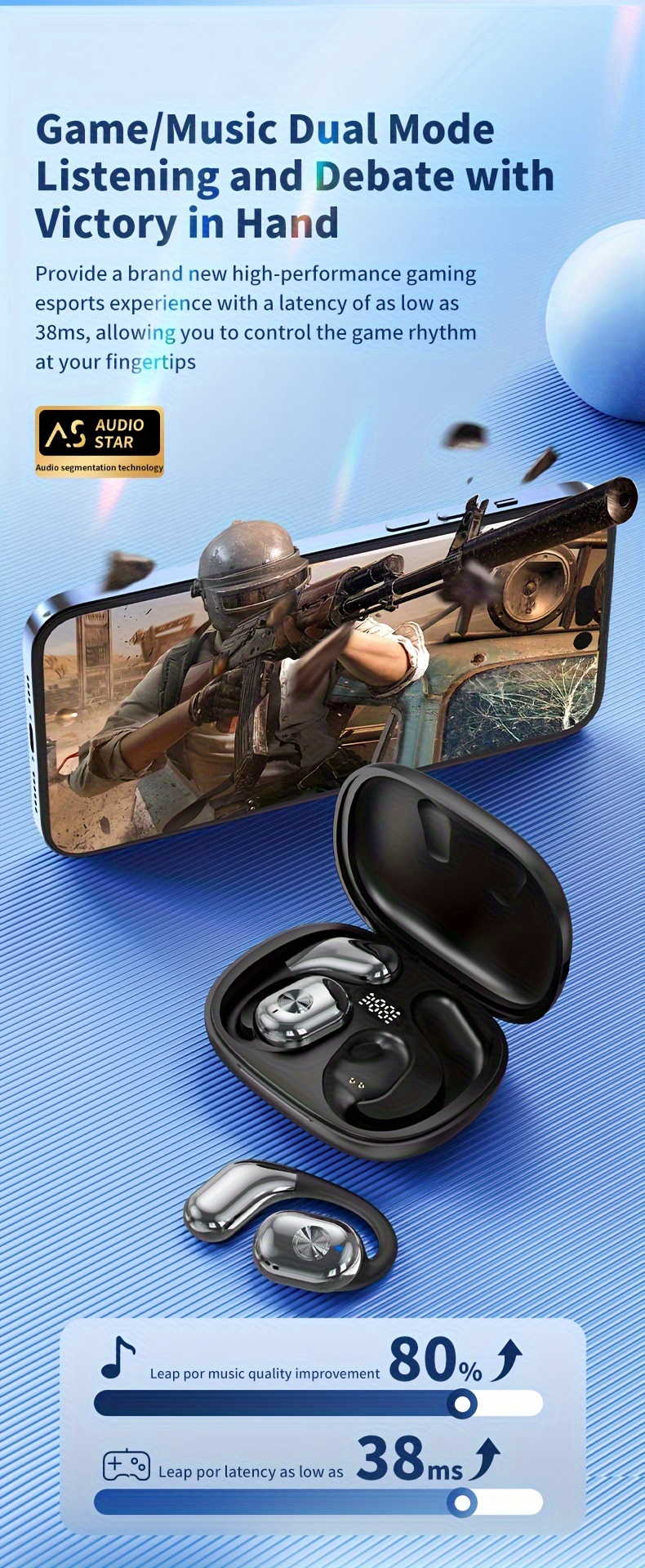 non in ear wireless earphones with extended battery for sports fitness calls details 2