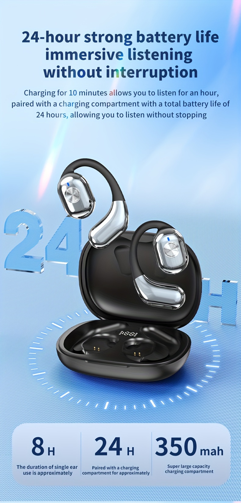 non in ear wireless earphones with extended battery for sports fitness calls details 3