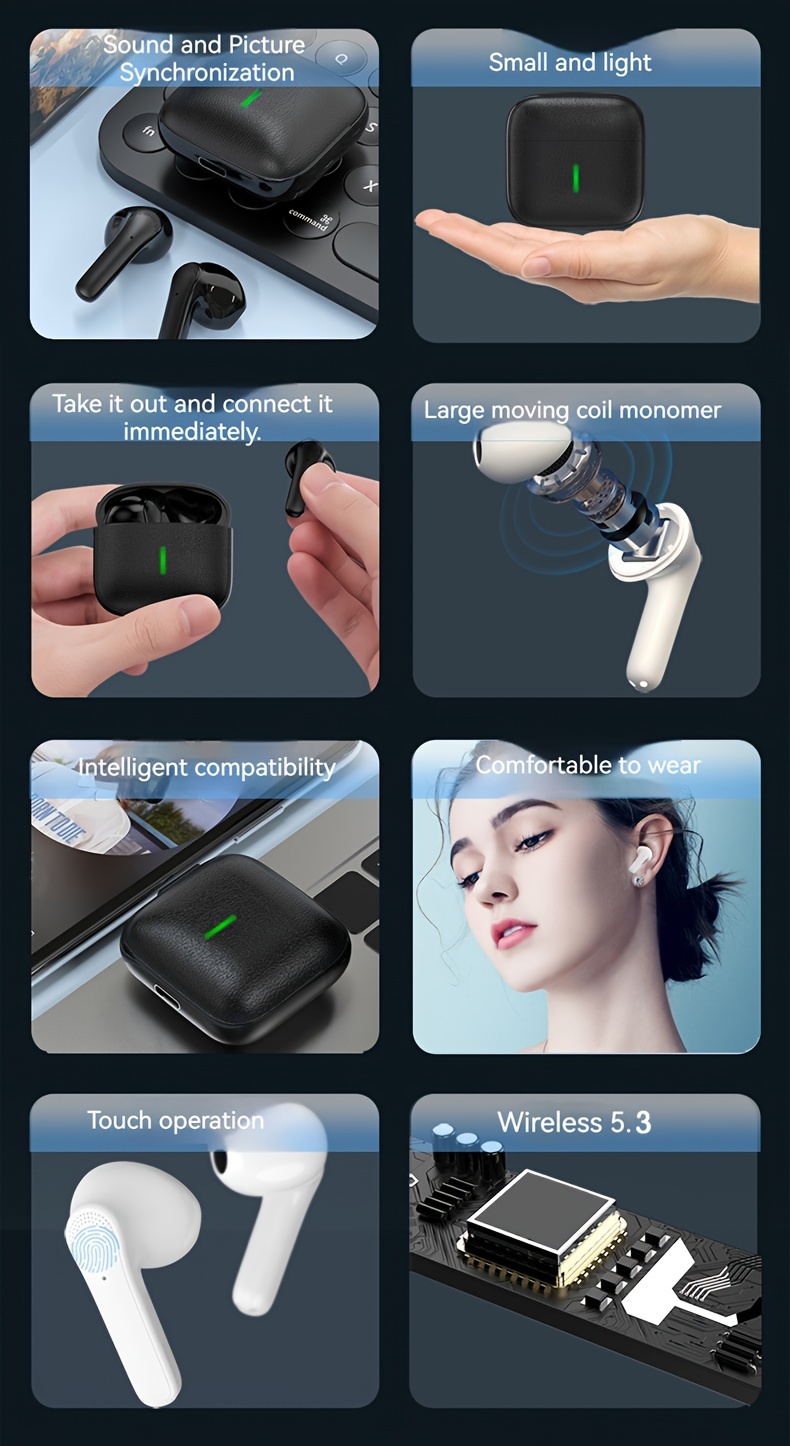 new wireless earphones ultra long waterproof sports game stereo in ear universal earbuds details 7
